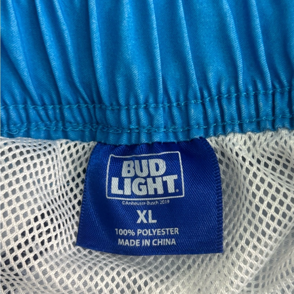 Bud Light Blue Swim Trunks for Men